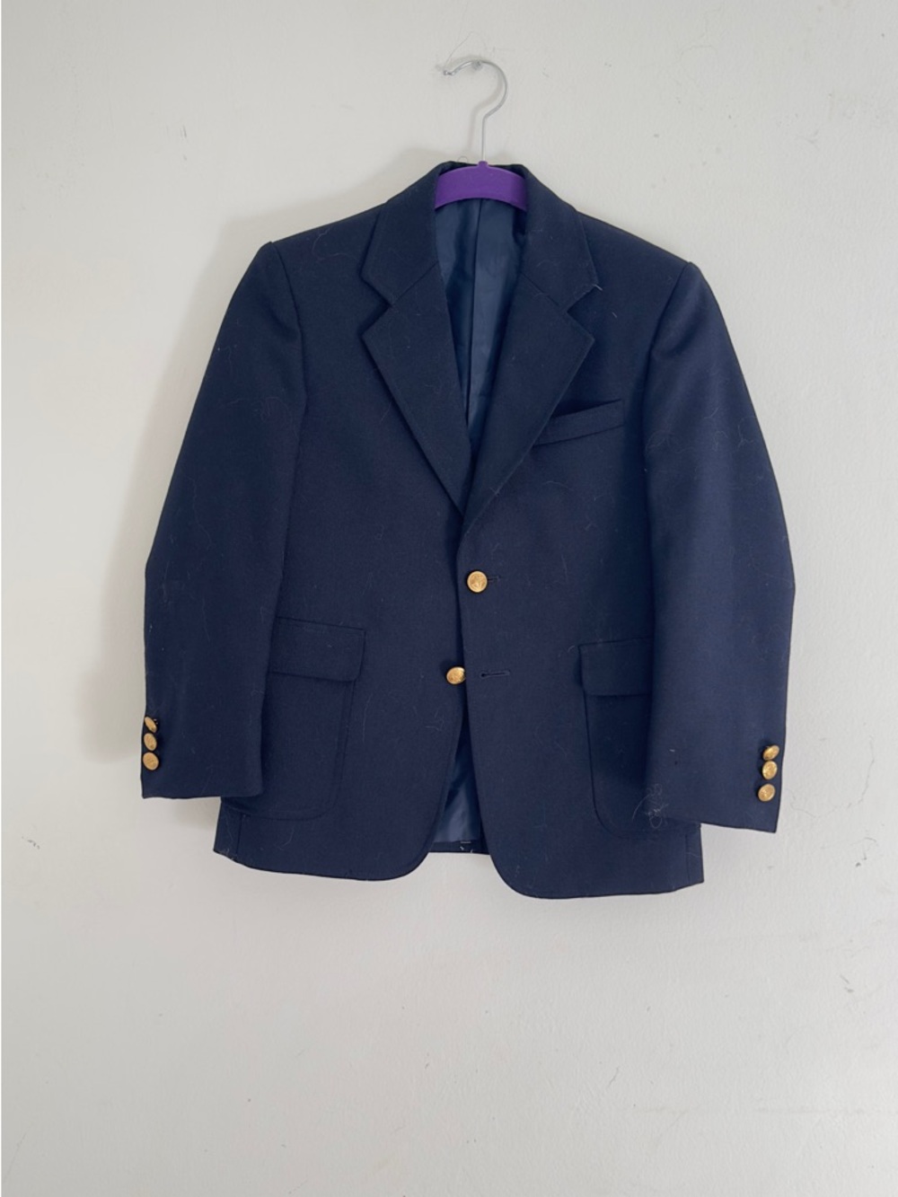 Ralph Lauren for Nordstrom Boy’s Navy Two-Button Blazer w-brass nautical buttons